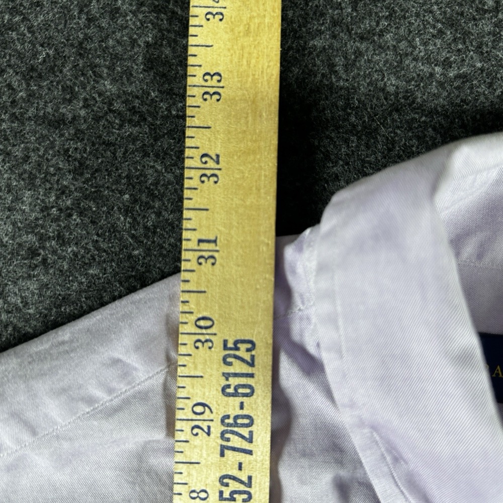 Polo Ralph Lauren Oxford Button Down 17 36/37 Purple Long Sleeve Flesh Pony - Picture 7 of 7